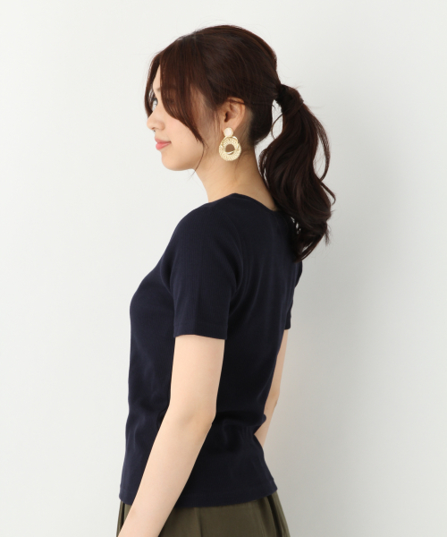GLOBAL WORK(グローバルワーク)の「リブクルーヘンリープルオーバー/839928(Tシャツ/カットソー・レディース・ネイビー/ホワイト/ワインレッド/オレンジ系その他・LARGE/MEDIUM)」の9枚目の写真