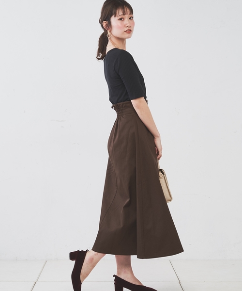 natural couture（ナチュラルクチュール）の「オフショルワイドリブT（Tシャツ/カットソー・レディース・アイボリー/ブラック/サックスブルー/ボルドー・FREE）」の8枚目の写真