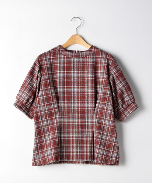 green label relaxing(グリーンレーベルリラクシング)の「FFC チェック ジャカード スタンドネック プルオーバー カットソー(Tシャツ/カットソー・レディース・ネイビー/レッド・FREE)」の18枚目の写真