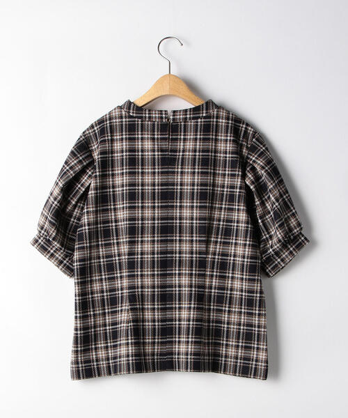 green label relaxing(グリーンレーベルリラクシング)の「FFC チェック ジャカード スタンドネック プルオーバー カットソー(Tシャツ/カットソー・レディース・ネイビー/レッド・FREE)」の16枚目の写真