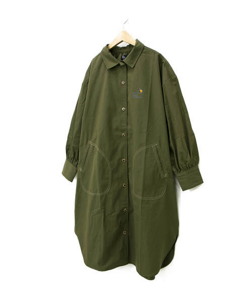 go slow caravan(ゴースローキャラバン)の「ツイルロングシャツジャケット(シャツワンピース・レディース・ホワイト/カーキ/ブラウン・FREE)」の18枚目の写真