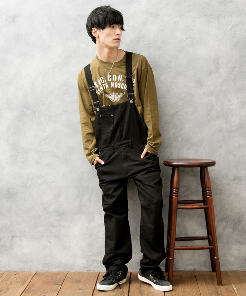 TopIsm(トップイズム)の「デニムオーバーオール サロペット(サロペット/オーバーオール)」|ブラック