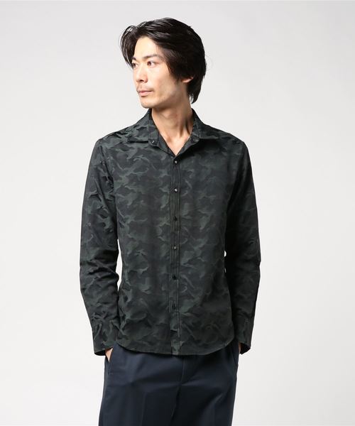 Tete Homme テットオム の カモフラージュ柄 ジャガードシャツ シャツ ブラウス Wear