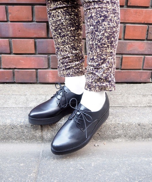 あしながおじさん（アシナガオジサン）の「〈あしながおじさん〉厚底レースアップシューズ（その他シューズ・レディース・ブラック系その他/レオパード/ブラック・24.0cm/23.5cm/24.5cm/23.0cm/22.5cm）」の2枚目の写真