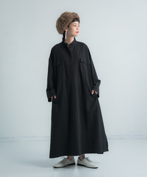 Libra Cue | Libra バンドカラーワークシャツワンピース(シャツワンピース)