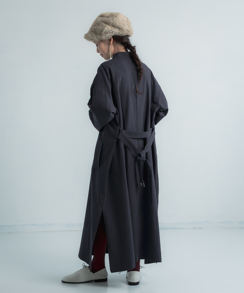 Libra Cue(リブラ キュー)の「Libra バンドカラーワークシャツワンピース(シャツワンピース・レディース・ブラック/ネイビー・FREE)」の6枚目の写真