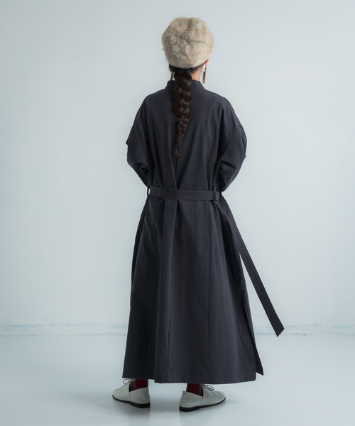 Libra Cue(リブラ キュー)の「Libra バンドカラーワークシャツワンピース(シャツワンピース・レディース・ブラック/ネイビー・FREE)」の8枚目の写真