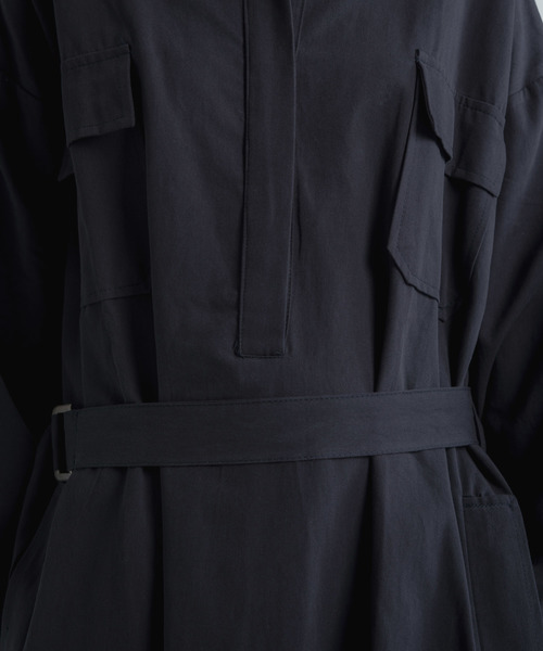 Libra Cue(リブラ キュー)の「Libra バンドカラーワークシャツワンピース(シャツワンピース・レディース・ブラック/ネイビー・FREE)」の12枚目の写真