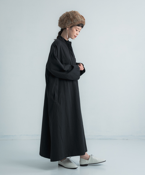 Libra Cue(リブラ キュー)の「Libra バンドカラーワークシャツワンピース(シャツワンピース・レディース・ブラック/ネイビー・FREE)」の15枚目の写真