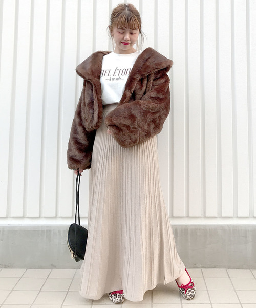 セール】フェイクファーショールカラーコート（その他アウター