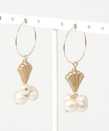 【Flamingoroom】パールフープピアス