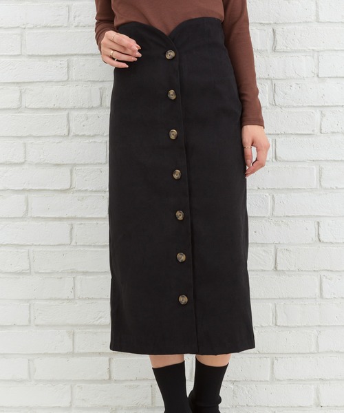 Libby Rose リビーアンドローズ の 前ボタンハイウェストナロースカート スカート Wear