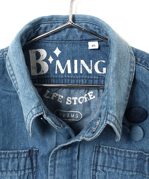 B:MING by BEAMS（ビーミングバイビームス）の「ビーミング by ビームス / デニムシャツ（シャツ/ブラウス・キッズ・ブルー・120/110/130/90/100/140）」の3枚目の写真