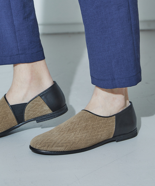 alfredoBANNISTER（アルフレッドバニスター）の「メッシュゴアレザースリッポン（スリッポン・メンズ・ベージュ/ブラック系その他・44/40/39/41/42/43）」の12枚目の写真