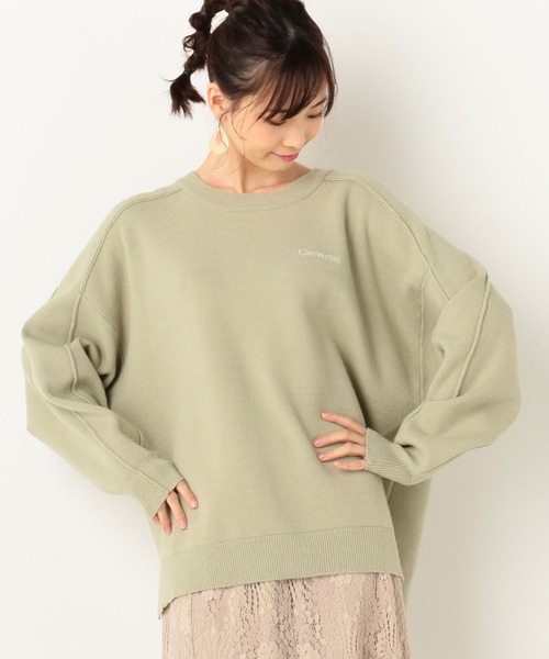archives（アルシーヴ）の「刺繍入りニットスウェット（ニット/セーター・レディース・オフホワイト/モカ/グリーン系その他・MEDIUM）」の3枚目の写真