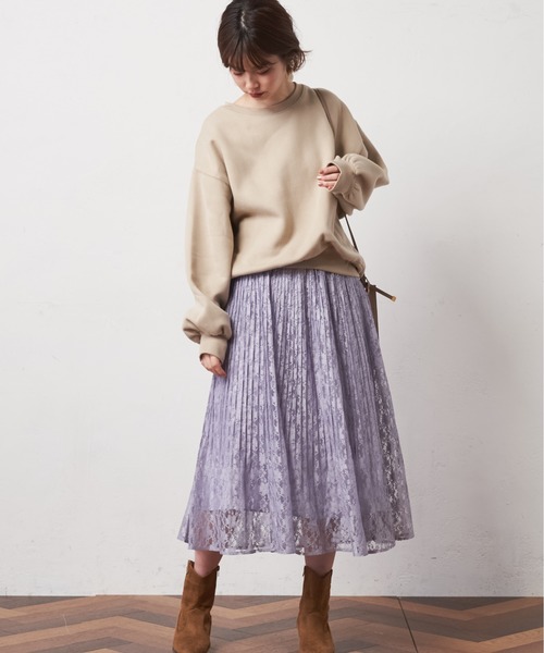 natural couture(ナチュラルクチュール)の「シンプルクルーネック裏起毛裏毛プルオーバー(スウェット・レディース・ベージュ/アイボリー/ミント/スミクロ・FREE)」の11枚目の写真