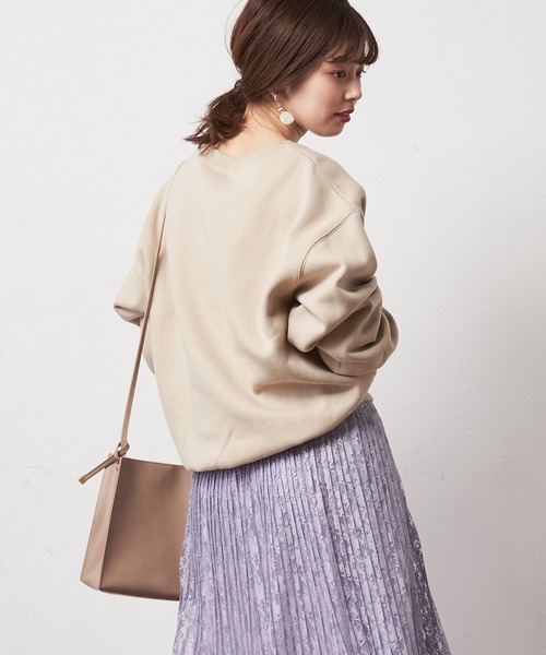 natural couture(ナチュラルクチュール)の「シンプルクルーネック裏起毛裏毛プルオーバー(スウェット・レディース・ベージュ/アイボリー/ミント/スミクロ・FREE)」の13枚目の写真