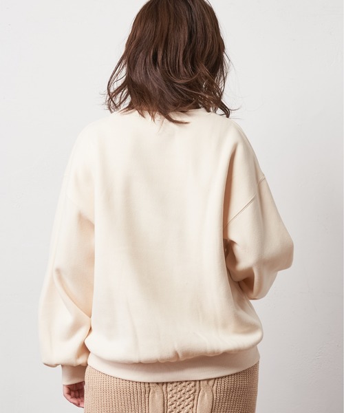 natural couture(ナチュラルクチュール)の「シンプルクルーネック裏起毛裏毛プルオーバー(スウェット・レディース・ベージュ/アイボリー/ミント/スミクロ・FREE)」の19枚目の写真