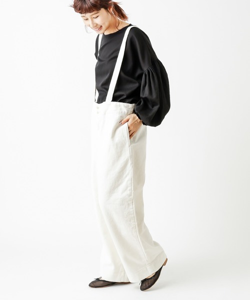 PUAL CE CIN（ピュアルセシン）の「【Kanocoさん着用】ボリューム袖プルオーバーブラウス（シャツ/ブラウス・レディース・ブラック/オフホワイト・FREE）」の4枚目の写真