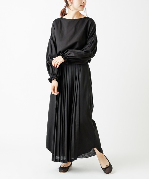 PUAL CE CIN（ピュアルセシン）の「【Kanocoさん着用】ボリューム袖プルオーバーブラウス（シャツ/ブラウス・レディース・ブラック/オフホワイト・FREE）」の6枚目の写真