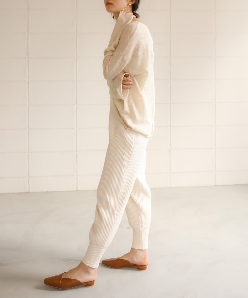 Bab（バブ）の「【WEB限定】◆シースルー◆ニットキャミSETルーズサマーニットトップス/シンプルシアーニットアンサンブル（ニット/セーター・レディース・ブラック/ベージュ/オフホワイト・FREE）」の4枚目の写真