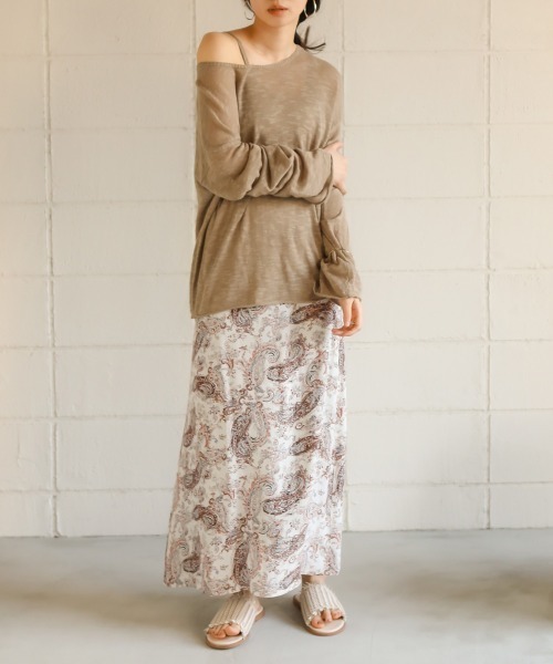 Bab（バブ）の「【WEB限定】◆シースルー◆ニットキャミSETルーズサマーニットトップス/シンプルシアーニットアンサンブル（ニット/セーター・レディース・ブラック/ベージュ/オフホワイト・FREE）」の21枚目の写真