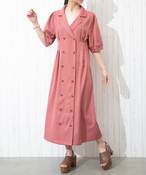 SpRay(スプレイ)の「【WEB限定】ブレストWワンピース(ワンピース・レディース・ライトブルー/ブラック/ライトグリーン/ピンク系その他・FREE)」の4枚目の写真