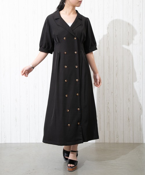 SpRay(スプレイ)の「【WEB限定】ブレストWワンピース(ワンピース・レディース・ライトブルー/ブラック/ライトグリーン/ピンク系その他・FREE)」の3枚目の写真