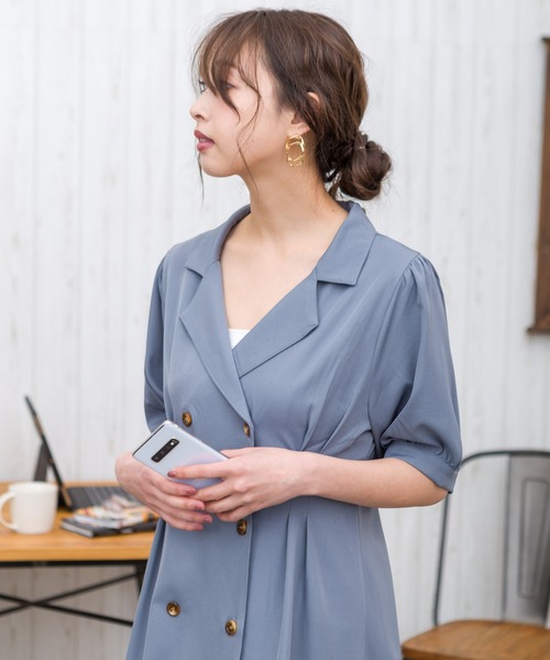 SpRay(スプレイ)の「【WEB限定】ブレストWワンピース(ワンピース・レディース・ライトブルー/ブラック/ライトグリーン/ピンク系その他・FREE)」の8枚目の写真