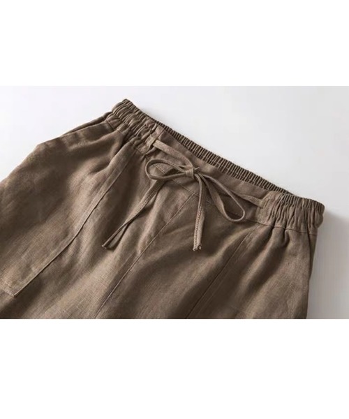 SMILE ORCHID（スマイルオーキッド）の「リネン混リラックスワイドパンツ（その他パンツ・レディース・ホワイト/モカ/ナチュラル/ピンク/グリーン・M/L）」の8枚目の写真