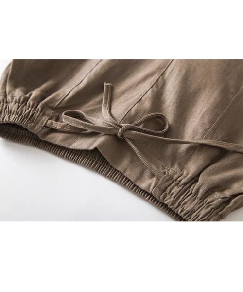 SMILE ORCHID（スマイルオーキッド）の「リネン混リラックスワイドパンツ（その他パンツ・レディース・ホワイト/モカ/ナチュラル/ピンク/グリーン・M/L）」の9枚目の写真