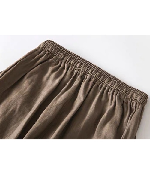 SMILE ORCHID（スマイルオーキッド）の「リネン混リラックスワイドパンツ（その他パンツ・レディース・ホワイト/モカ/ナチュラル/ピンク/グリーン・M/L）」の10枚目の写真