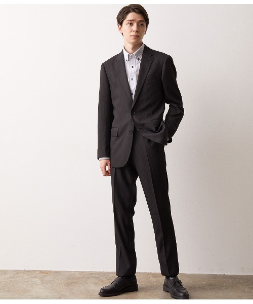 JUNRED（ジュンレッド）の「【スーツ】４ＷＡＹストレッチストライプジャケット（テーラードジャケット・メンズ・ブラック・LL/S/M/L）」の2枚目の写真