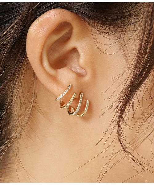 Chille チル の 4連イヤーカフ風ピアス ピアス 両耳用 Wear