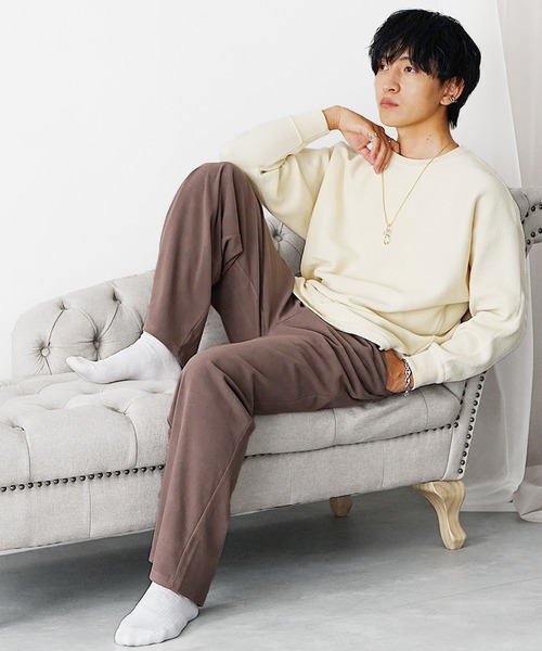 MinoriTY（マイノリティ）の「【MinoriTY】もちもち素材ワイドシルエットイージーパンツ ワイドパンツ 無地 メンズ（スウェットパンツ・メンズ・ブラウン/モカ/ブラック/グレー/ブラウン系1/ブルー系1/ブラック系1・L/M/S）」の11枚目の写真