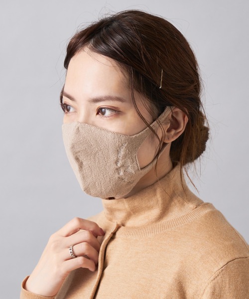 PUAL CE CIN(ピュアルセシン)の「JAPAN MADEシームレス和紙マスク刺繍ver(マスク・レディース・オフホワイト/グレー/ベージュ/パープル・FREE)」の12枚目の写真