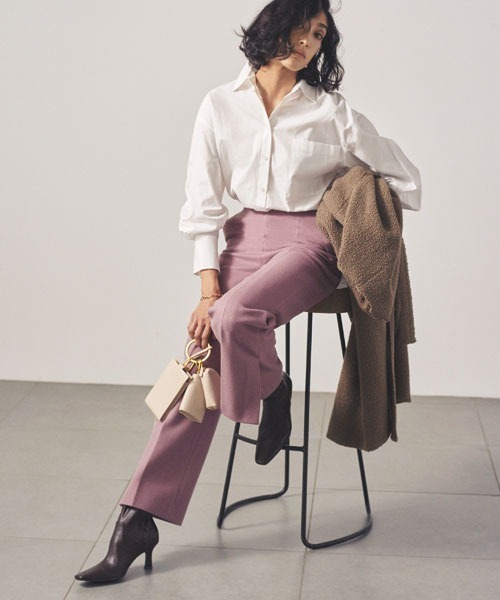 Mila Owen ミラオーウェン の 圧縮ジャージーセンタープレスパンツ その他パンツ Wear Mila Owen ミラオーウェン の 圧縮ジャージーセンタープレスパンツ その他パンツ Wear