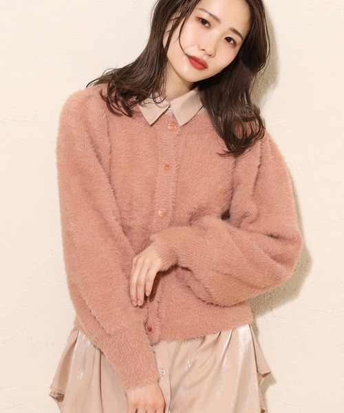 one after another NICE CLAUP（ワンアフターアナザーナイスクラップ）の「カラ―フェザーカーディガン（ニット/セーター・レディース・アイボリー/ブラック/ブルーグレー/ブラウン/グリーン/ピンク/オレンジ/ラベンダー・FREE）」の8枚目の写真