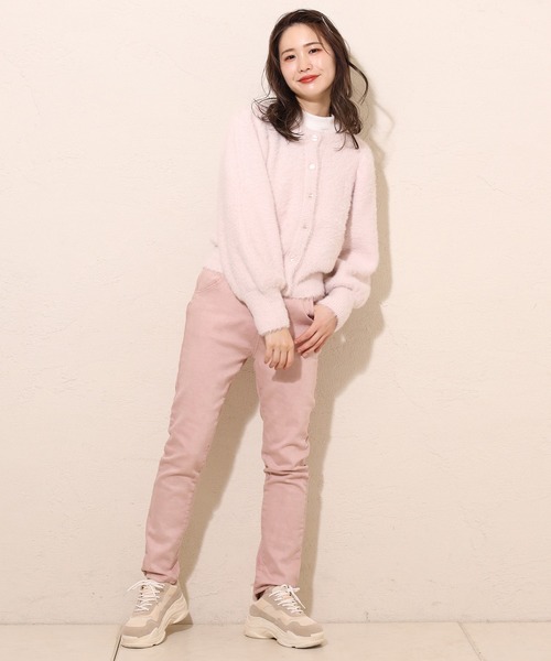 one after another NICE CLAUP（ワンアフターアナザーナイスクラップ）の「カラ―フェザーカーディガン（ニット/セーター・レディース・アイボリー/ブラック/ブルーグレー/ブラウン/グリーン/ピンク/オレンジ/ラベンダー・FREE）」の10枚目の写真