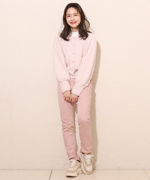 one after another NICE CLAUP（ワンアフターアナザーナイスクラップ）の「カラ―フェザーカーディガン（ニット/セーター・レディース・アイボリー/ブラック/ブルーグレー/ブラウン/グリーン/ピンク/オレンジ/ラベンダー・FREE）」の11枚目の写真