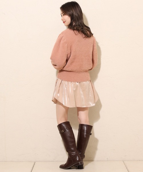 one after another NICE CLAUP（ワンアフターアナザーナイスクラップ）の「カラ―フェザーカーディガン（ニット/セーター・レディース・アイボリー/ブラック/ブルーグレー/ブラウン/グリーン/ピンク/オレンジ/ラベンダー・FREE）」の17枚目の写真