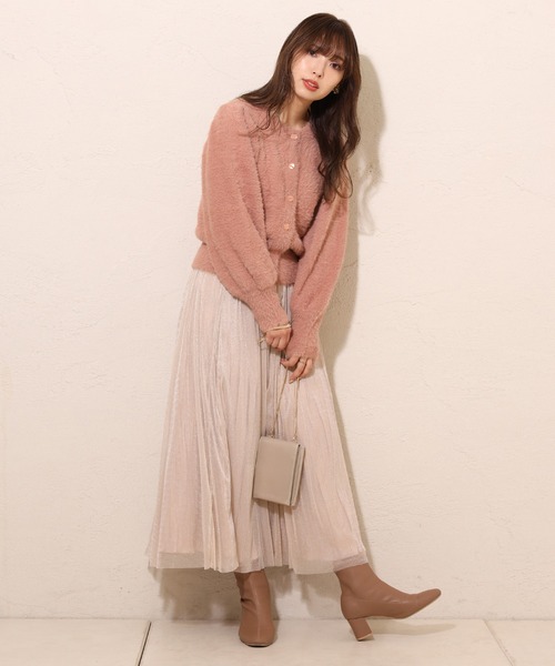 one after another NICE CLAUP（ワンアフターアナザーナイスクラップ）の「カラ―フェザーカーディガン（ニット/セーター・レディース・アイボリー/ブラック/ブルーグレー/ブラウン/グリーン/ピンク/オレンジ/ラベンダー・FREE）」の19枚目の写真