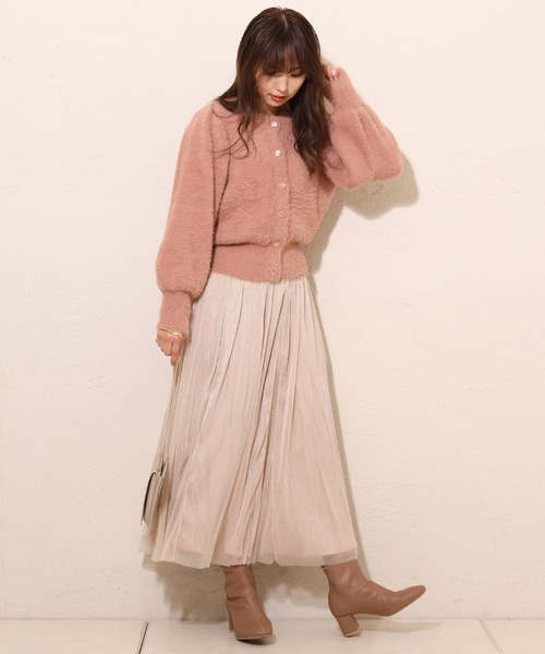 one after another NICE CLAUP（ワンアフターアナザーナイスクラップ）の「カラ―フェザーカーディガン（ニット/セーター・レディース・アイボリー/ブラック/ブルーグレー/ブラウン/グリーン/ピンク/オレンジ/ラベンダー・FREE）」の18枚目の写真