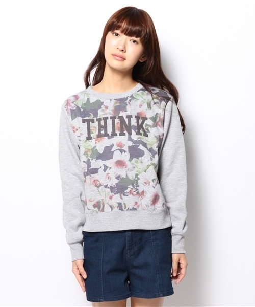 WEGO(ウィゴー)の「WEGO/フラワースウェット(スウェット・レディース・オフホワイト/ホワイト系その他/ブラック/杢グレー・FREE)」の5枚目の写真