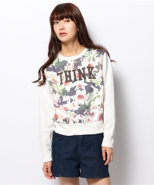 WEGO(ウィゴー)の「WEGO/フラワースウェット(スウェット・レディース・オフホワイト/ホワイト系その他/ブラック/杢グレー・FREE)」の10枚目の写真