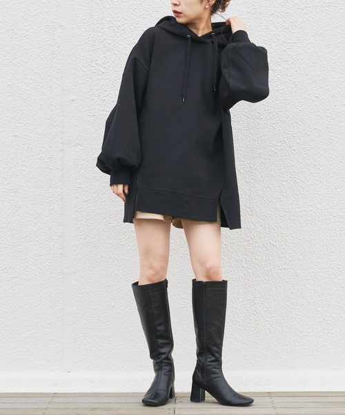 Chico（チコ）の「ダンボールフードパーカー（パーカー・レディース・ブラック/モカ/ベージュ/ライトベージュ・FREE）」の2枚目の写真