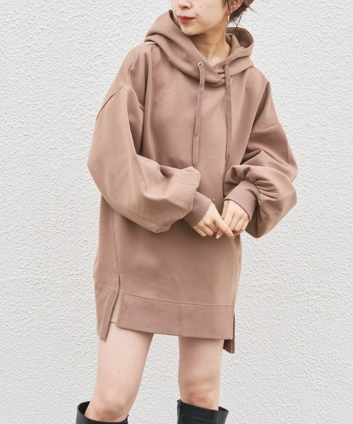 Chico（チコ）の「ダンボールフードパーカー（パーカー・レディース・ブラック/モカ/ベージュ/ライトベージュ・FREE）」の5枚目の写真