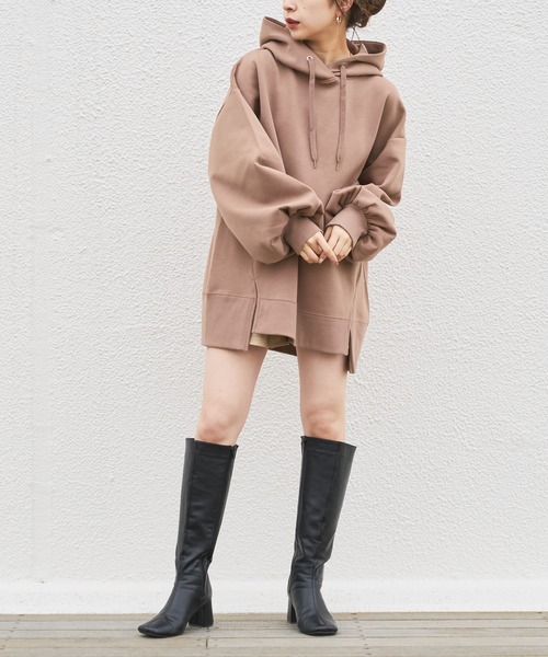 Chico（チコ）の「ダンボールフードパーカー（パーカー・レディース・ブラック/モカ/ベージュ/ライトベージュ・FREE）」の8枚目の写真