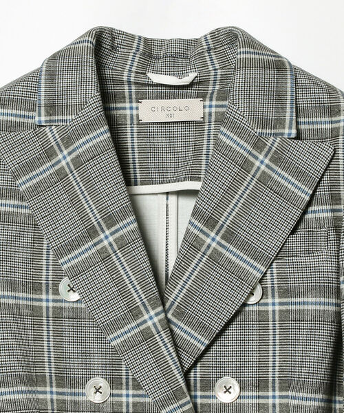 EFFE BEAMS（エッフェビームス）の「CIRCOLO1901 / グレンチェック ダブルボタン ジャケット（テーラードジャケット・レディース・チャコールグレー・42/40）」の3枚目の写真