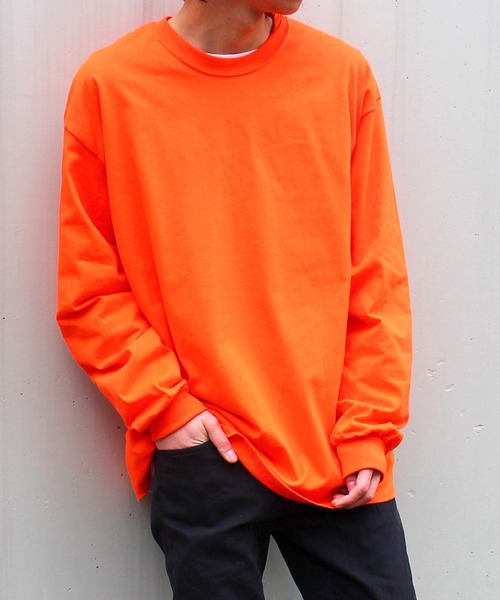 GILDAN（ギルダン）の「【GILDAN】ギルダン  6oz ウルトラコットン ロングスリーブ ビッグシルエット 無地 ロンT T2400（Tシャツ/カットソー・メンズ・オレンジ/ホワイト/グレー/グリーン/ブラック/ベージュ/モスグリーン・L/XL/M/XXL）」の7枚目の写真